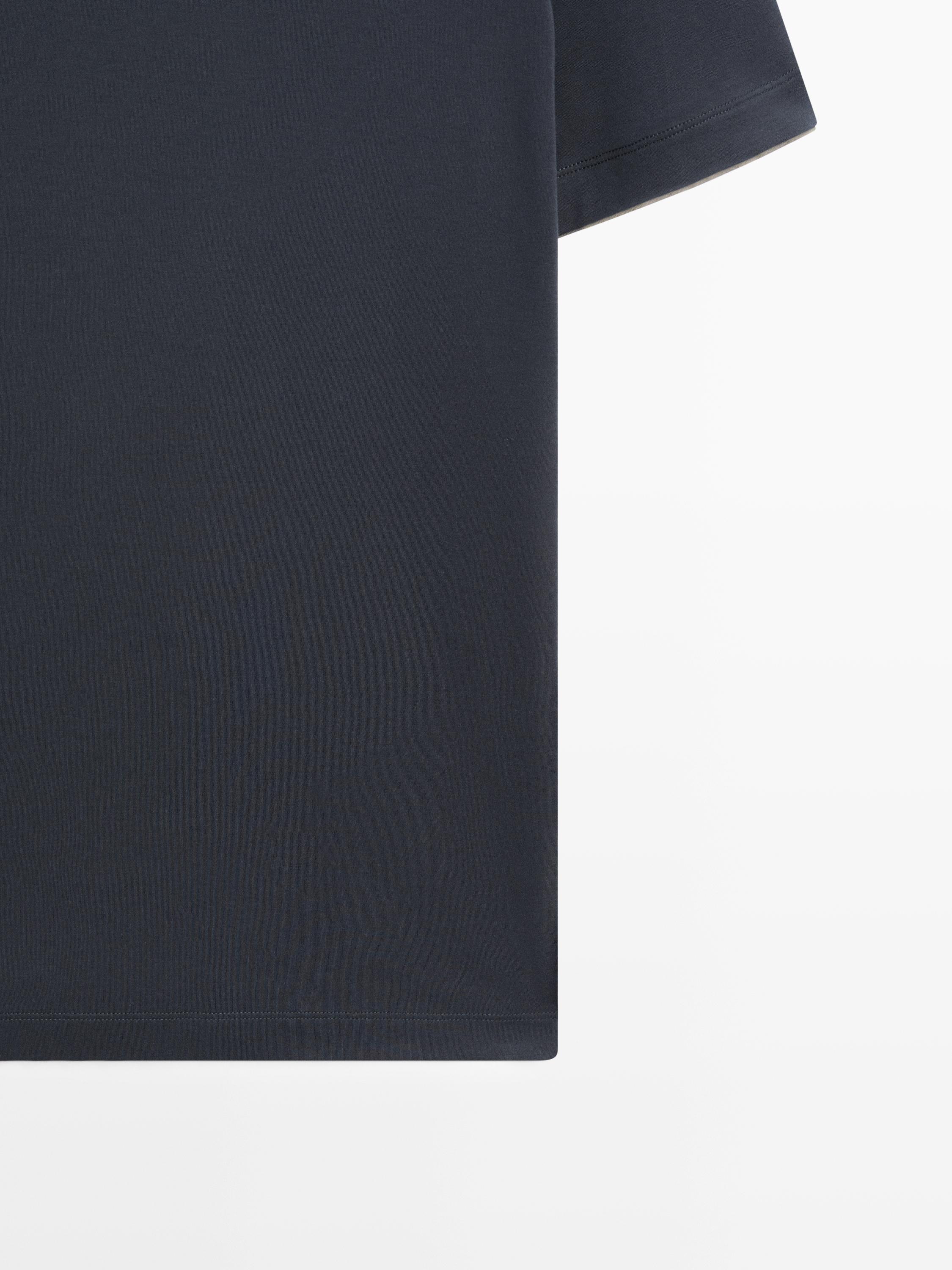 Contrast collar T-shirt, 100% cotton